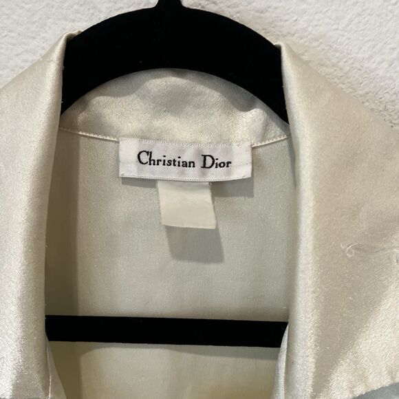 Christian Dior Lingerie Night Shirt Women’s M/L PJ Boyfriend Style Vintage - Picture 2 of 9